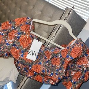 Zara floral blouse